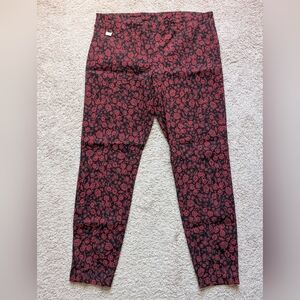 Woman Floral Print Pants Stretch